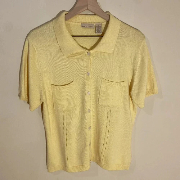Apostrophe Canary Yellow Cardigan, Large - Picture 1 of 11